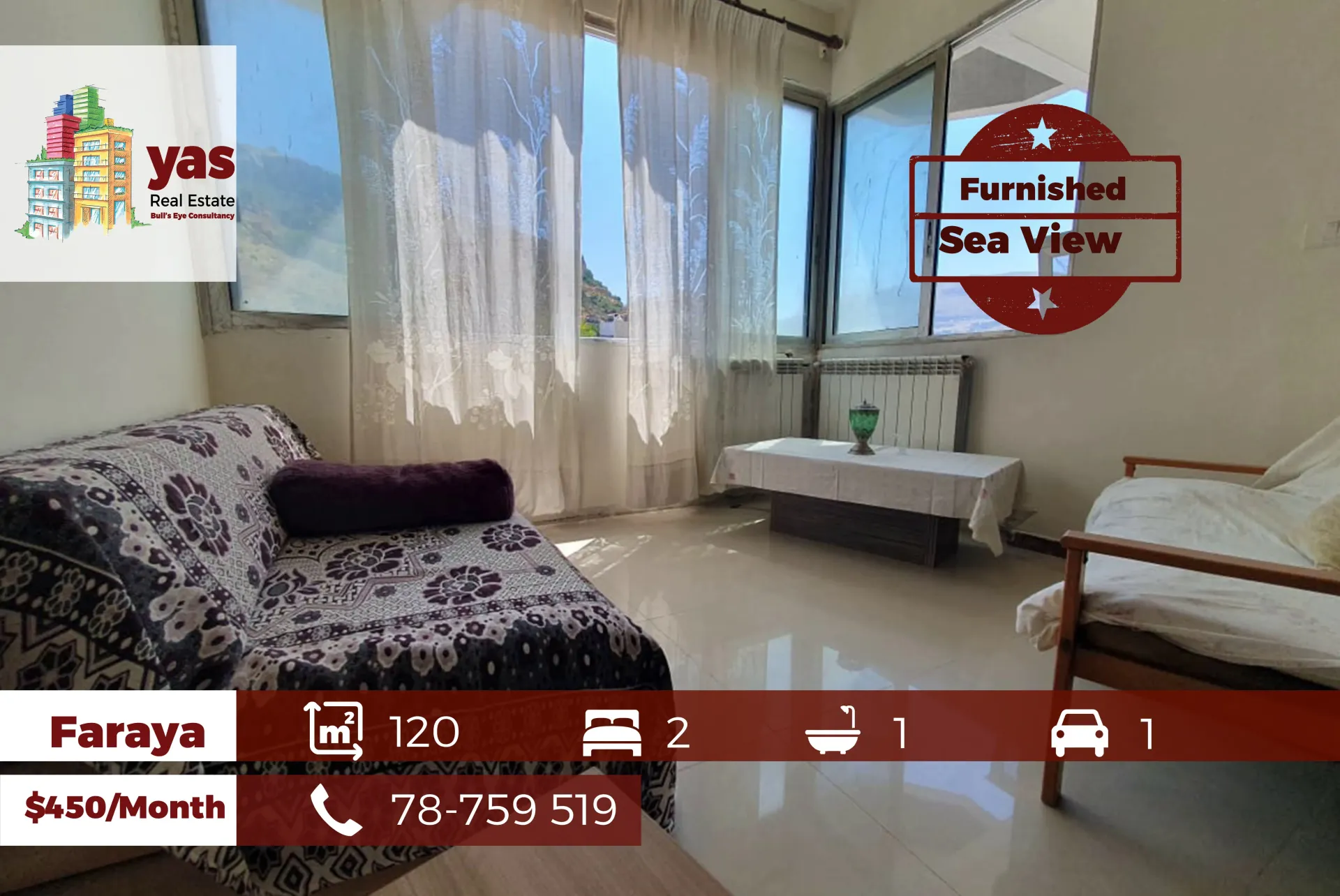 Apartment for Rent in Faraya