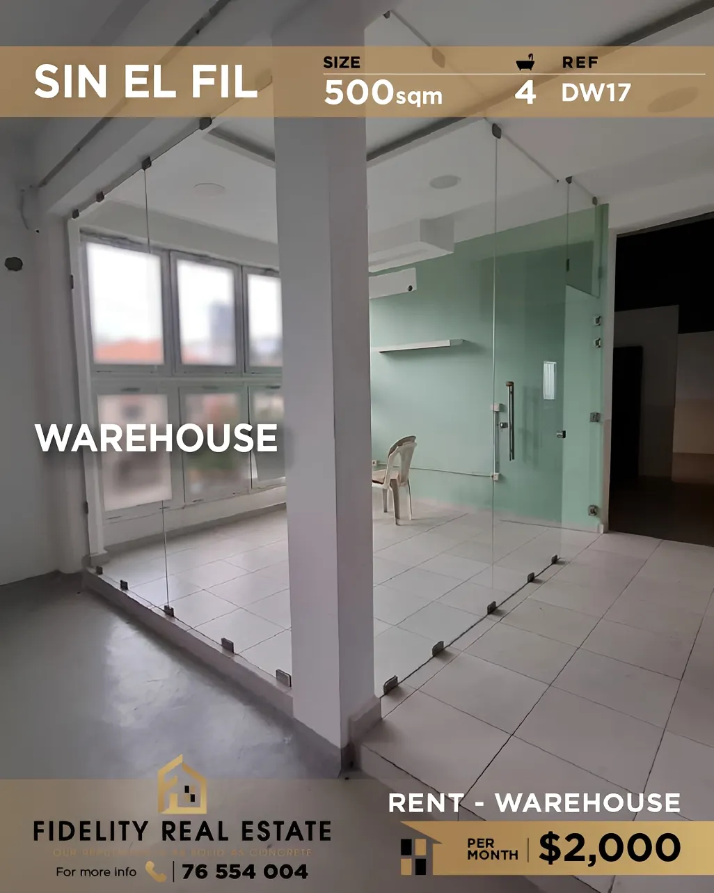Warehouse for rent in Sin El Fil, Lebanon
