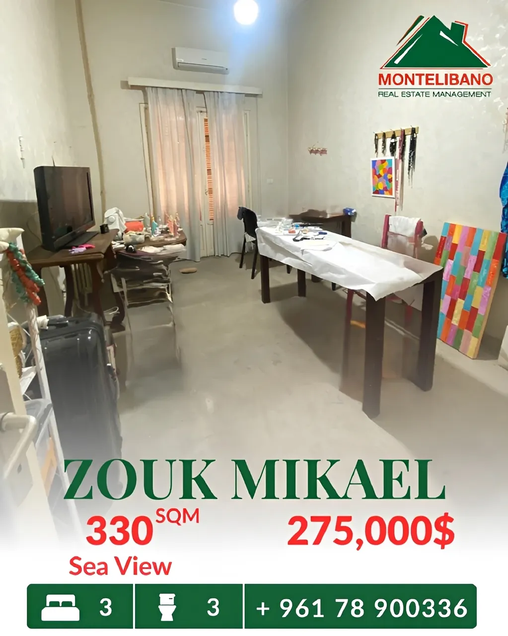Apartment for sale in Zouk Mikael
