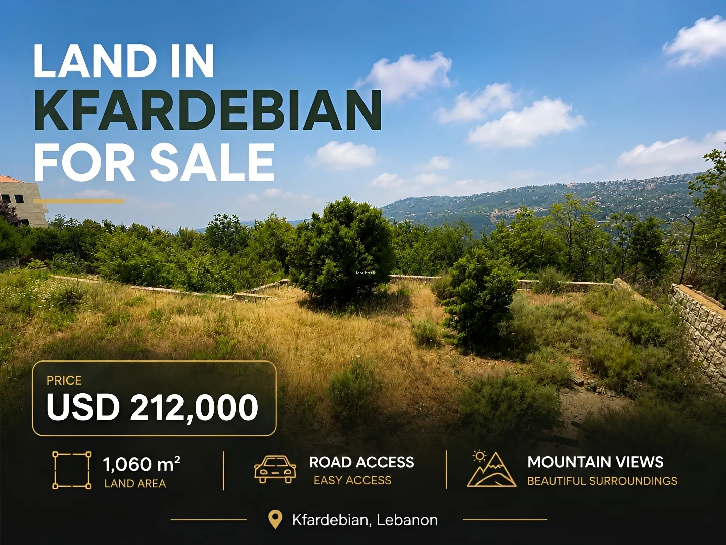 Land for sale in Kfardebian, lebanon