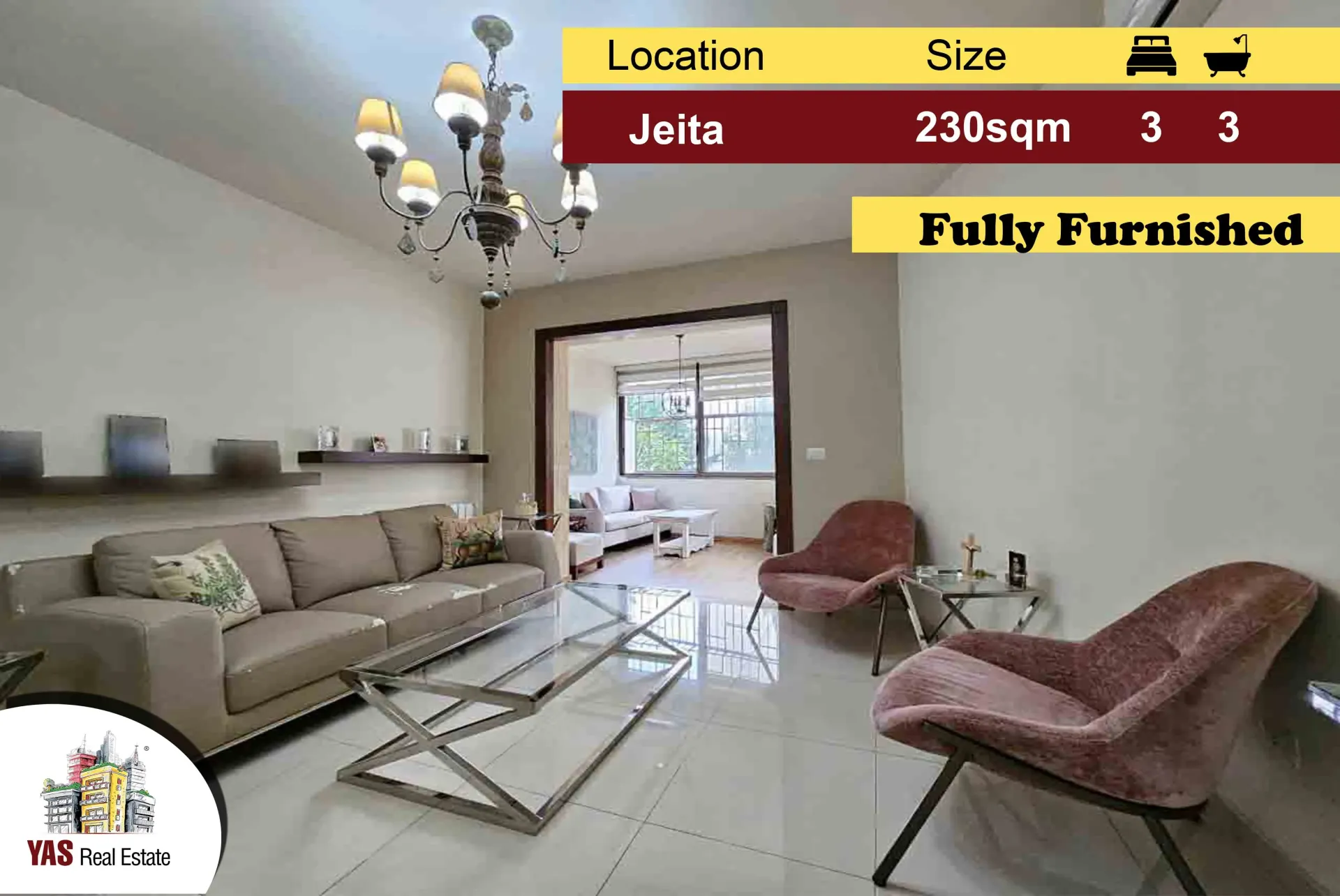 Apartment for Sale in Jeita - 3 bed, 3 bath