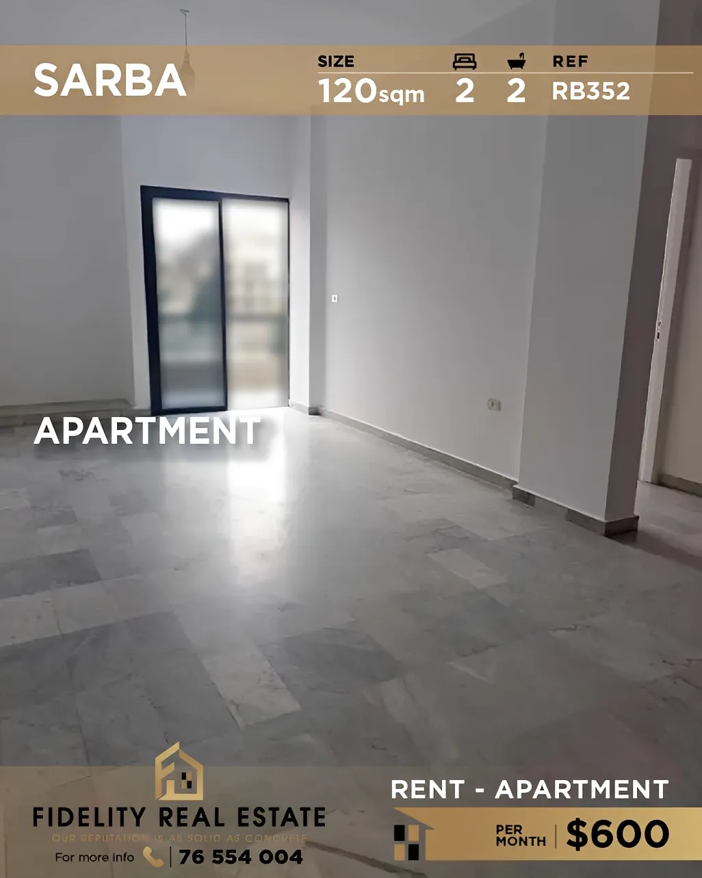 Apartment for rent in Sarba, Lebanon