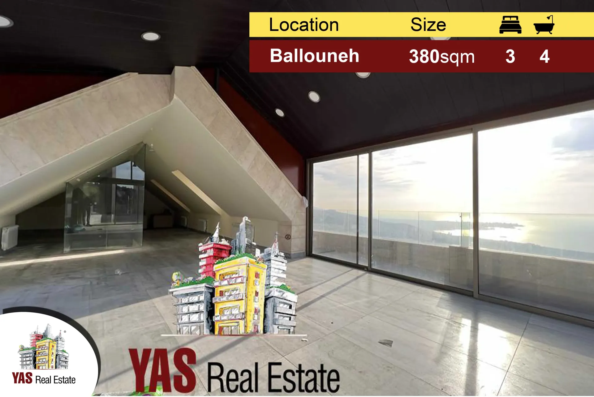 Apartment for Sale in Ballouneh - 3 bed, 4 bath