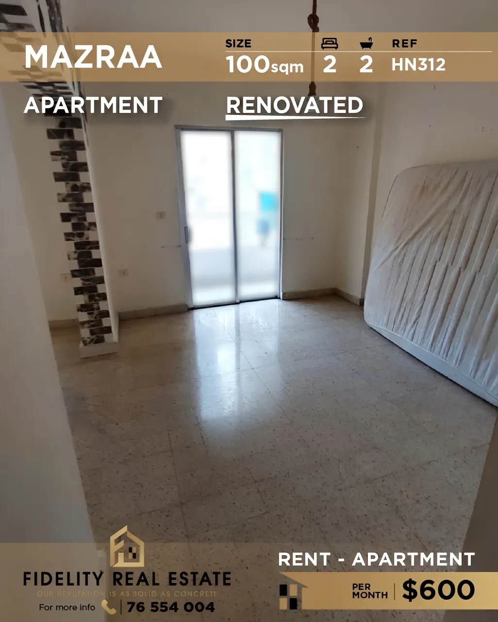 Apartment for rent in Mazraa, Bayrut, Lebanon - 2 bed, 2 bath
