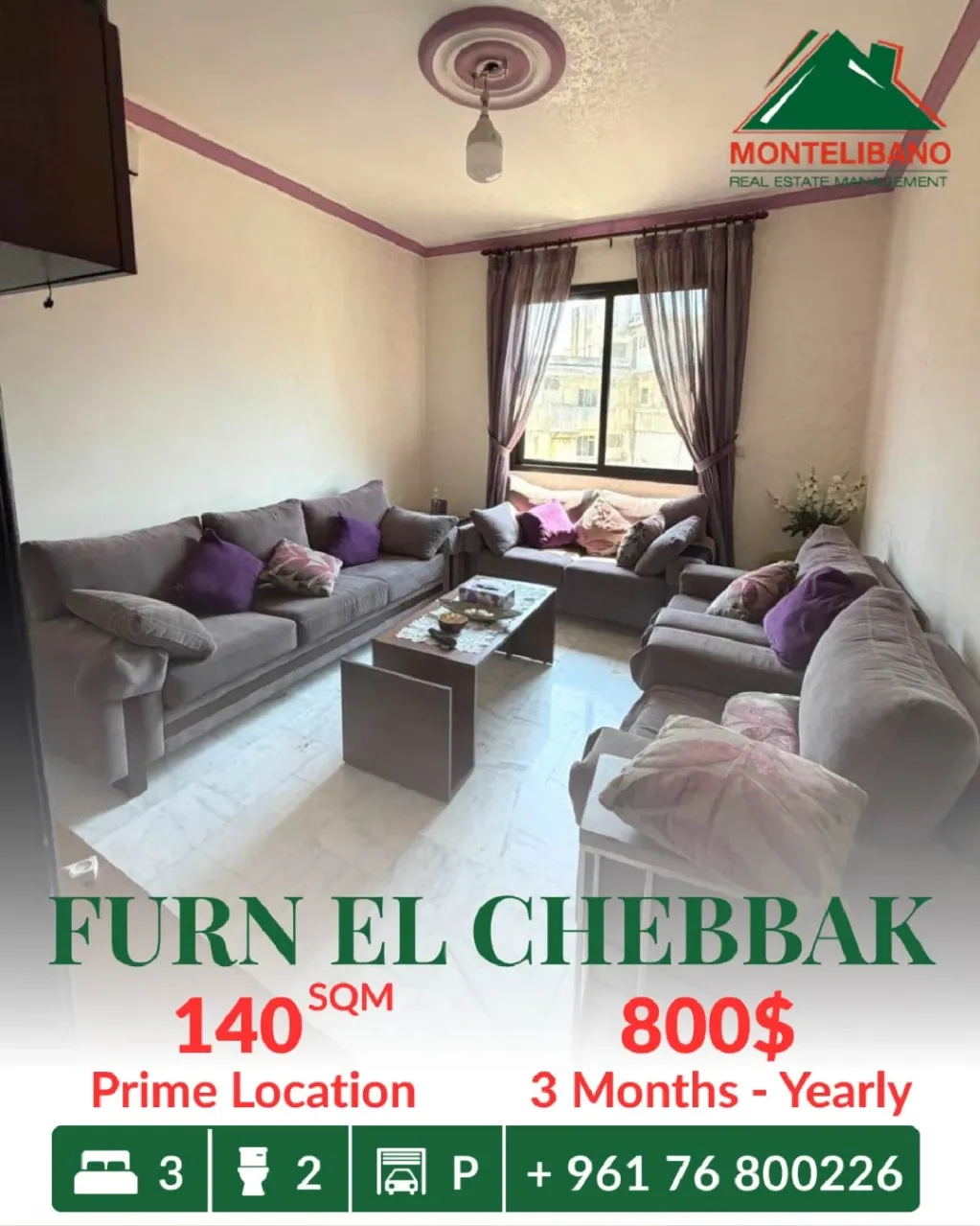 Apartment for rent in Forn El Chebbak, Lebanon