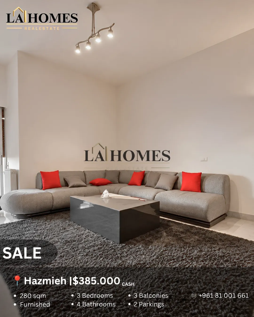 Apartment for sale in Hazmieh - 3 bed, 4.0 bath