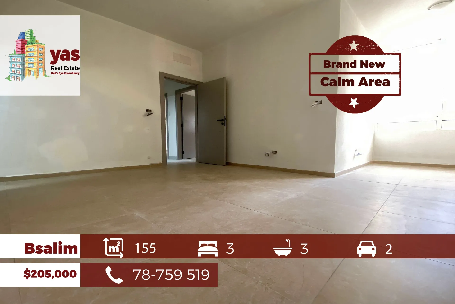 Apartment for Sale in Bsalim - 3 bed, 3 bath
