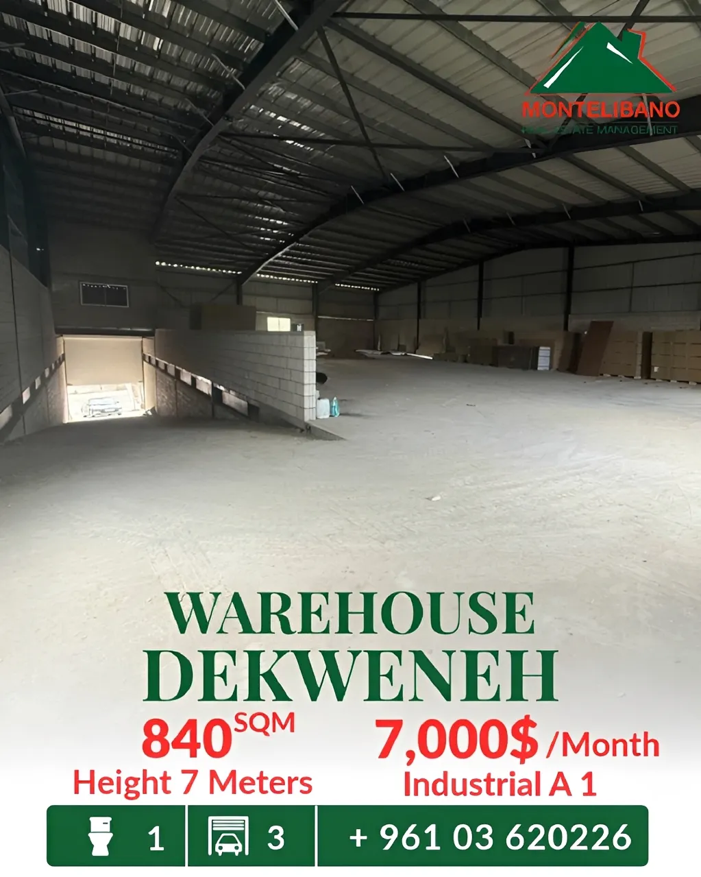 Warehouse for rent in Dekwaneh