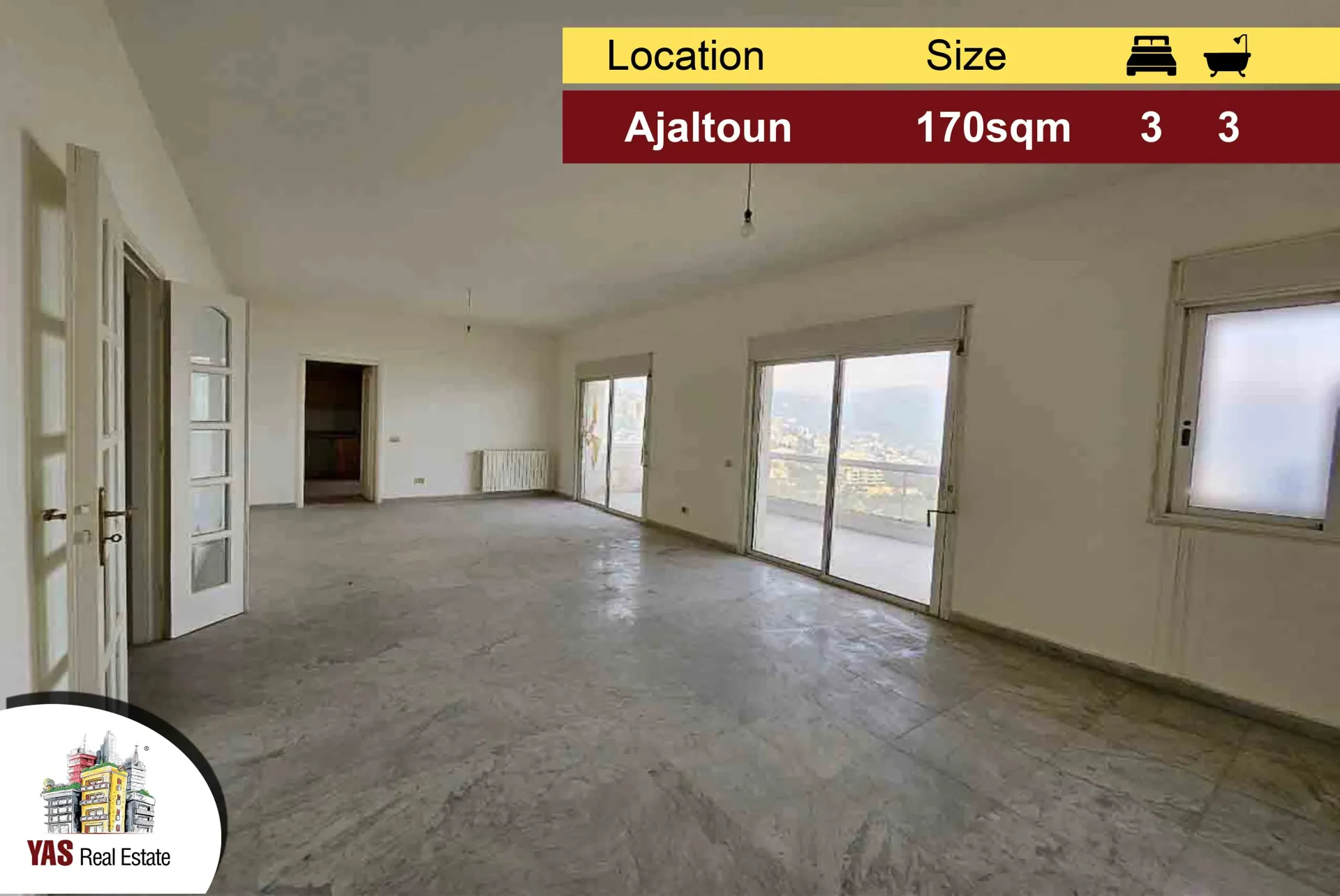 Apartment for Sale in Ajaltoun - 3 bed, 3 bath