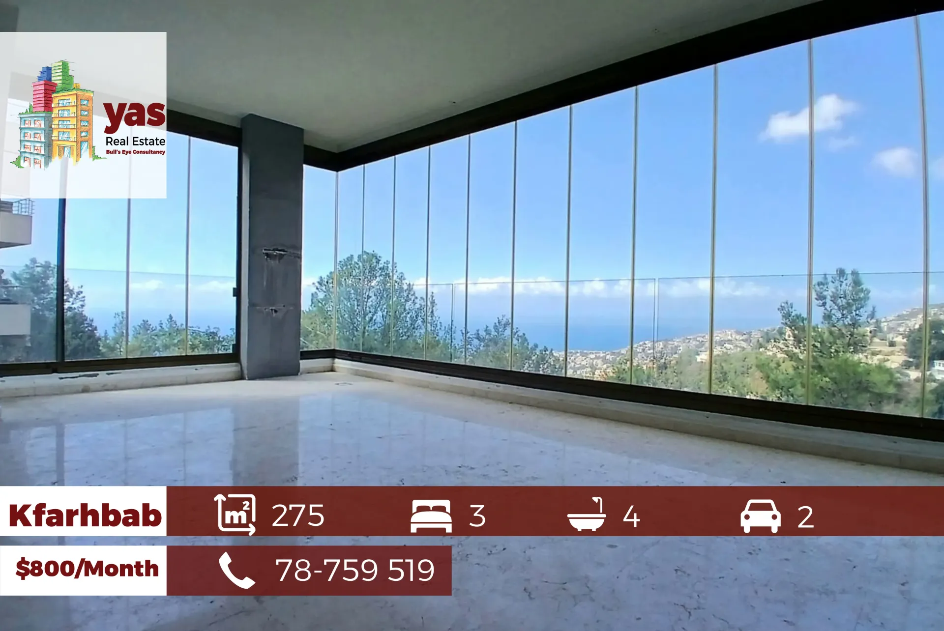 Apartment for Rent in Kfar Hbab - 3 bed, 4 bath