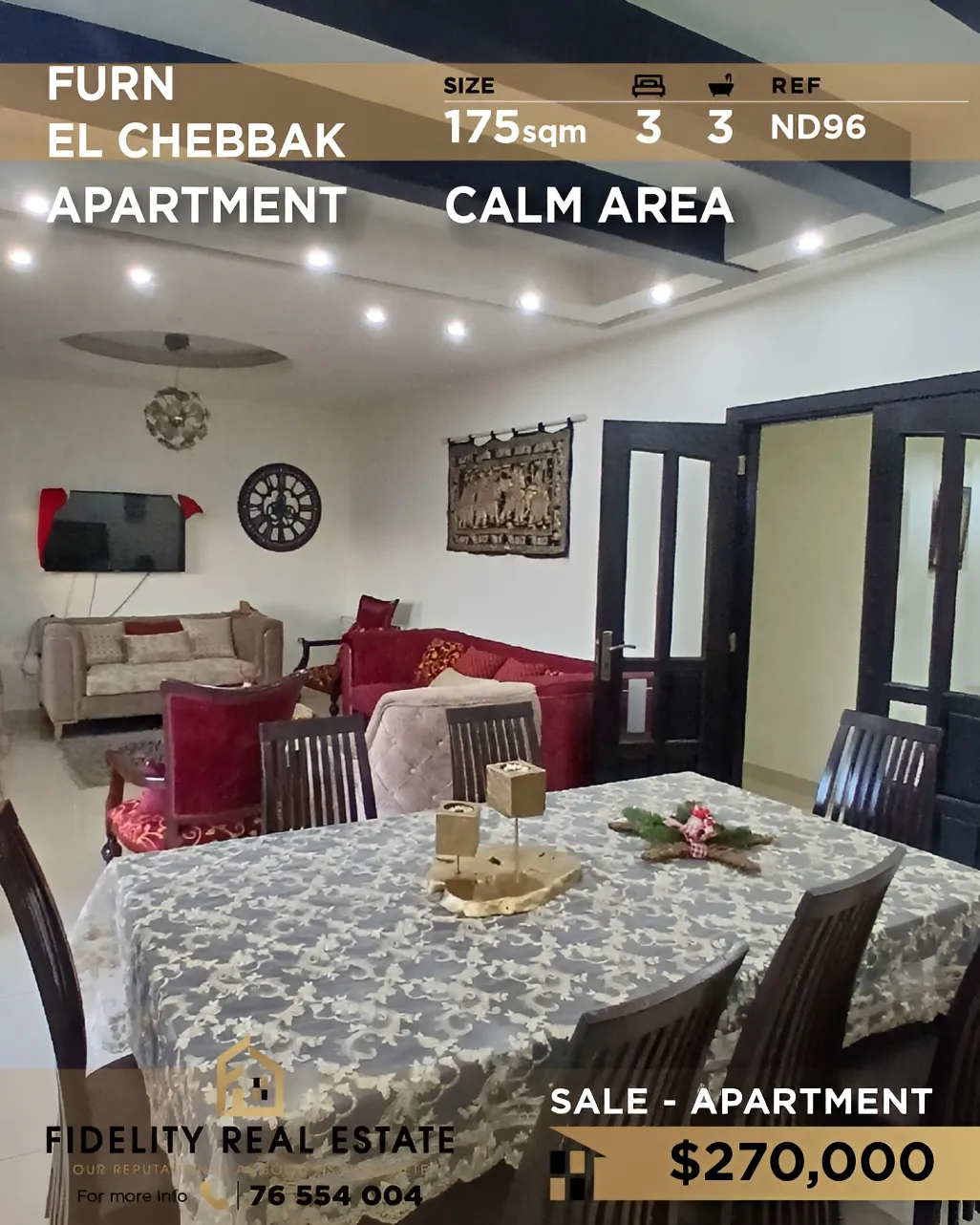 Apartment for sale in Forn El Chebbak, Lebanon