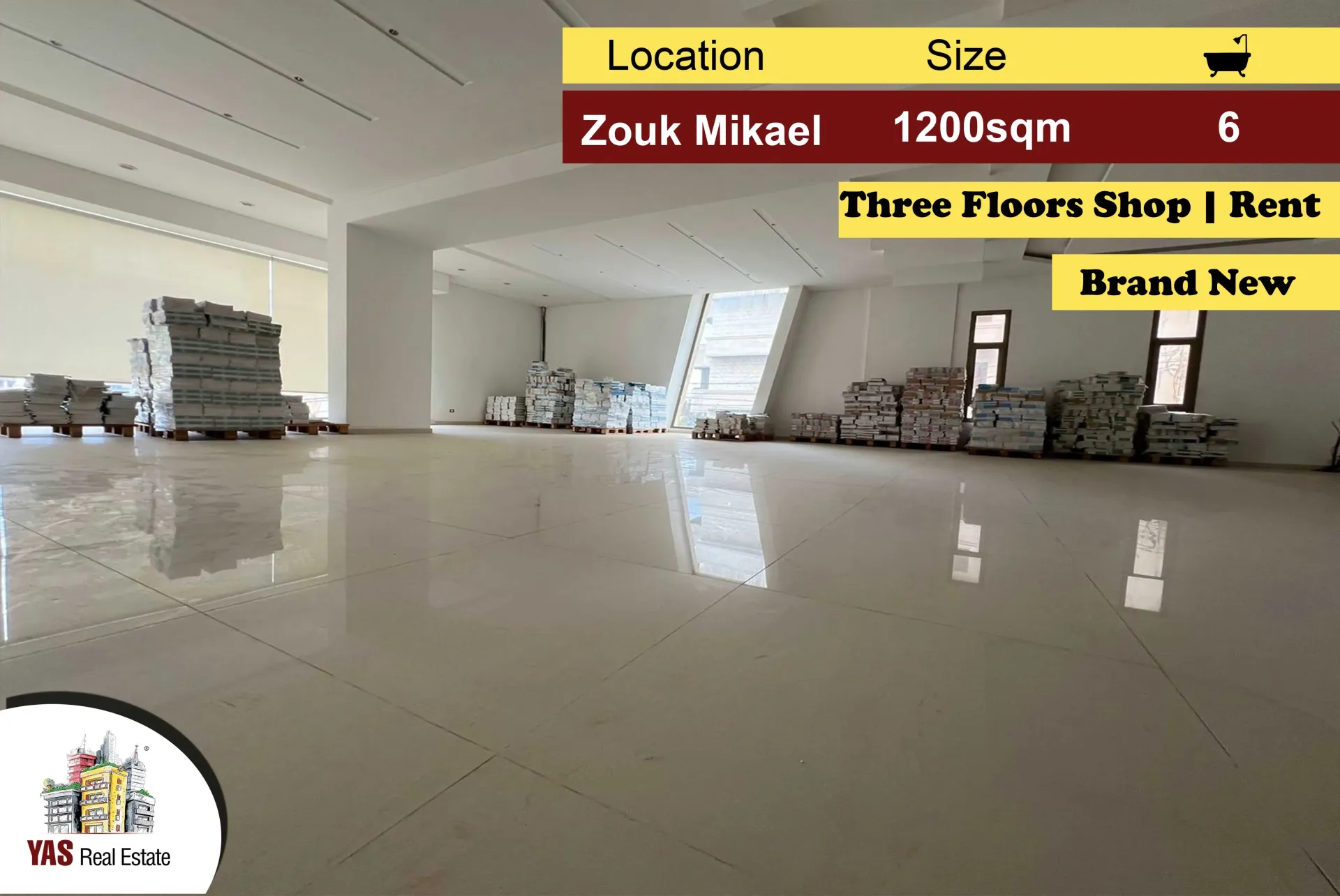 Showroom for rent in Zouk Mikael