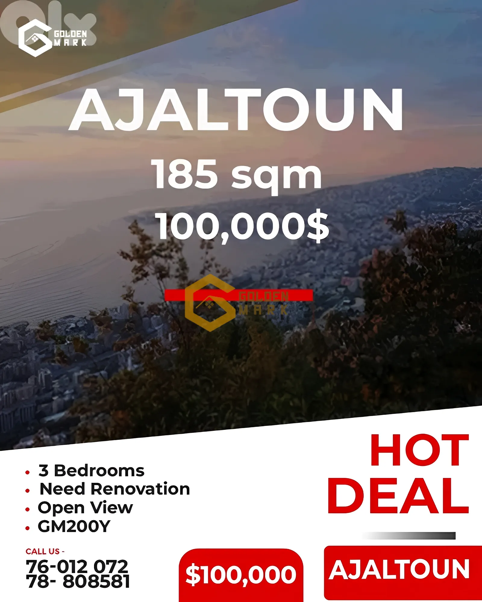 Apartment for Sale in Ajaltoun