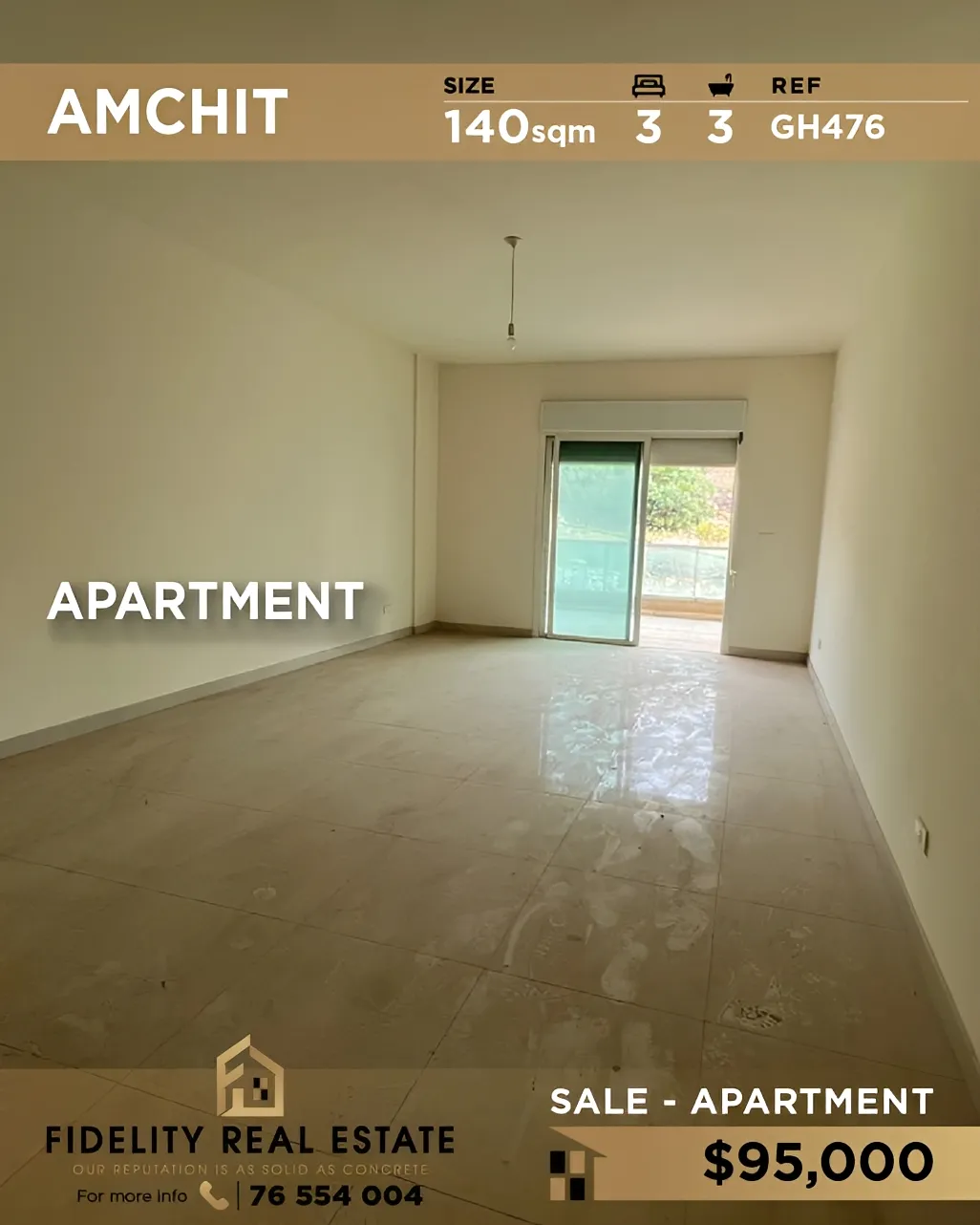 Apartment for sale in Aamchit, Lebanon - 3 bed, 3 bath