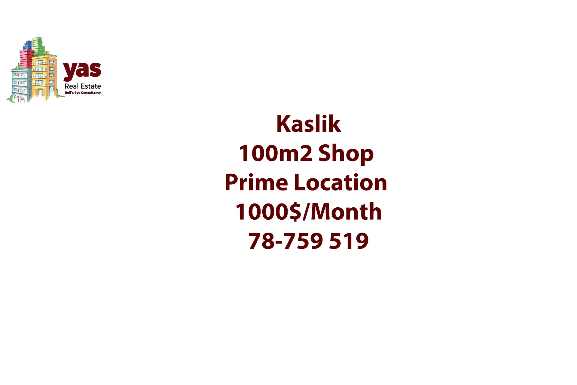 Shop for Rent in Kaslik