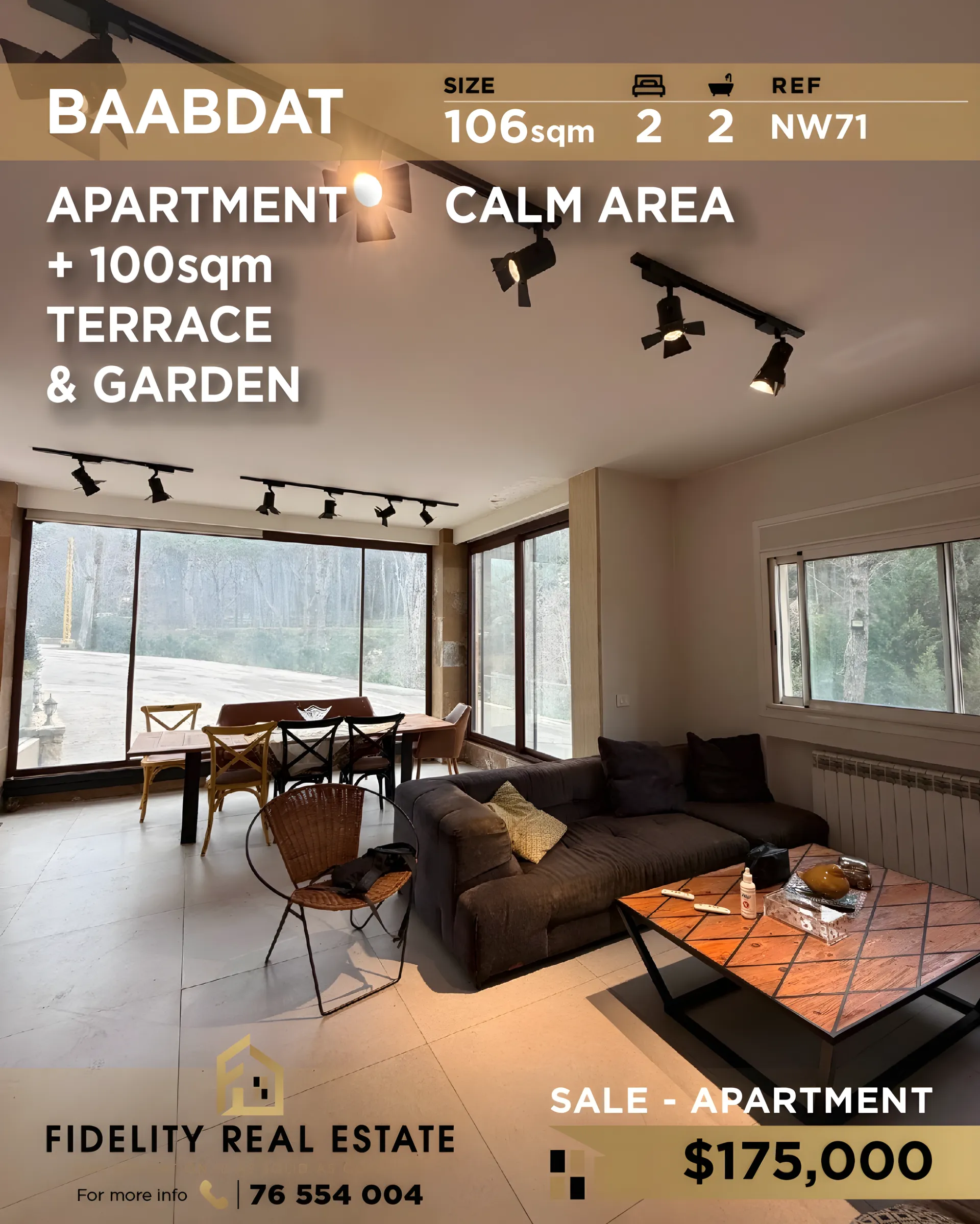 Apartment for sale in Baabdat, Lebanon - 2 bed, 2 bath