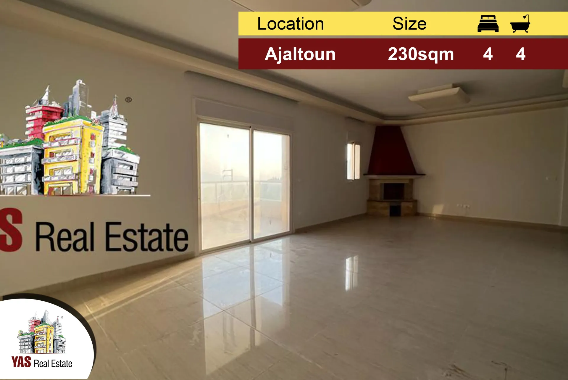 Apartment for Sale in Ajaltoun - 4 bed, 4 bath