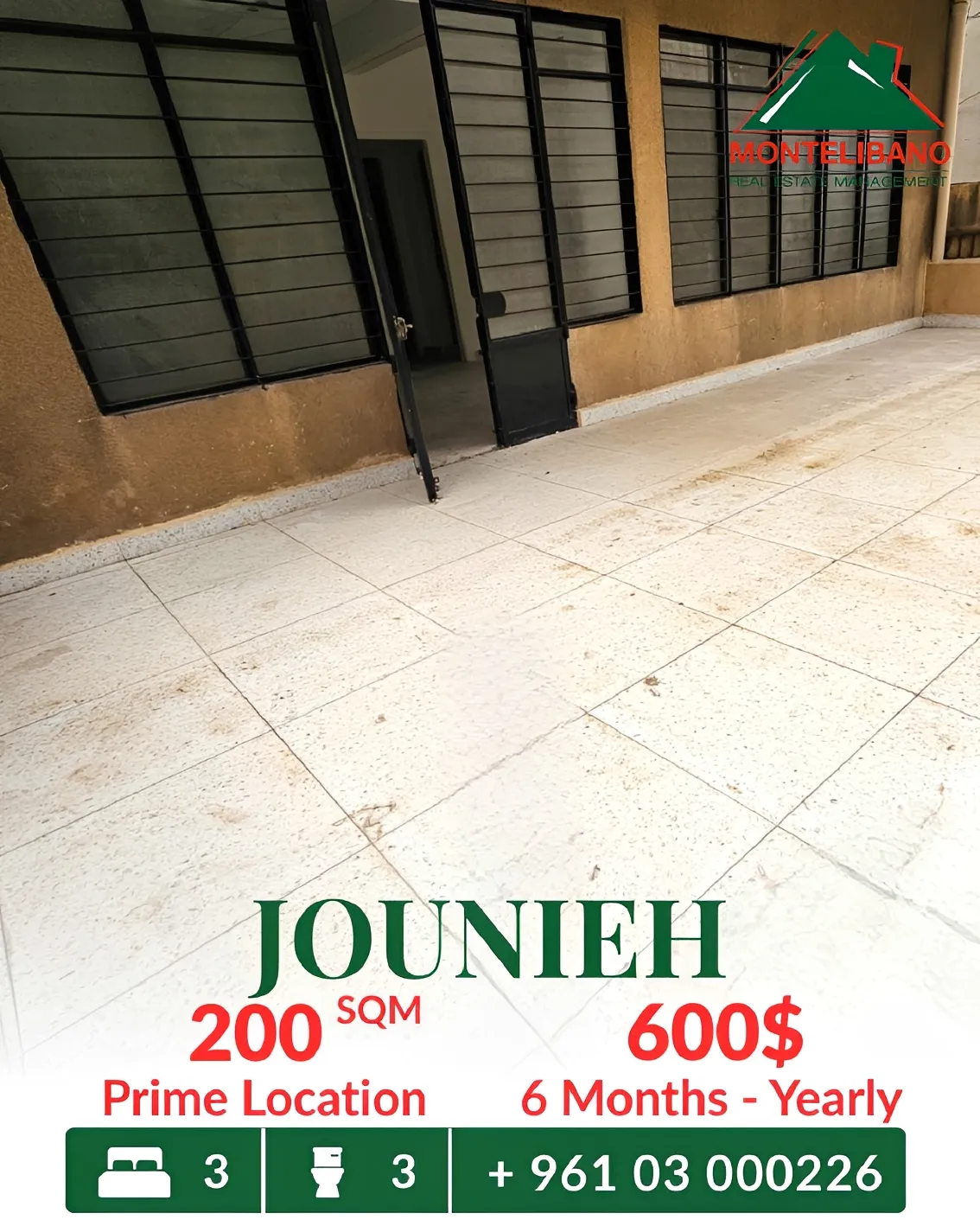 Apartment for rent in Jounieh, Lebanon - 3 bed, 3 bath