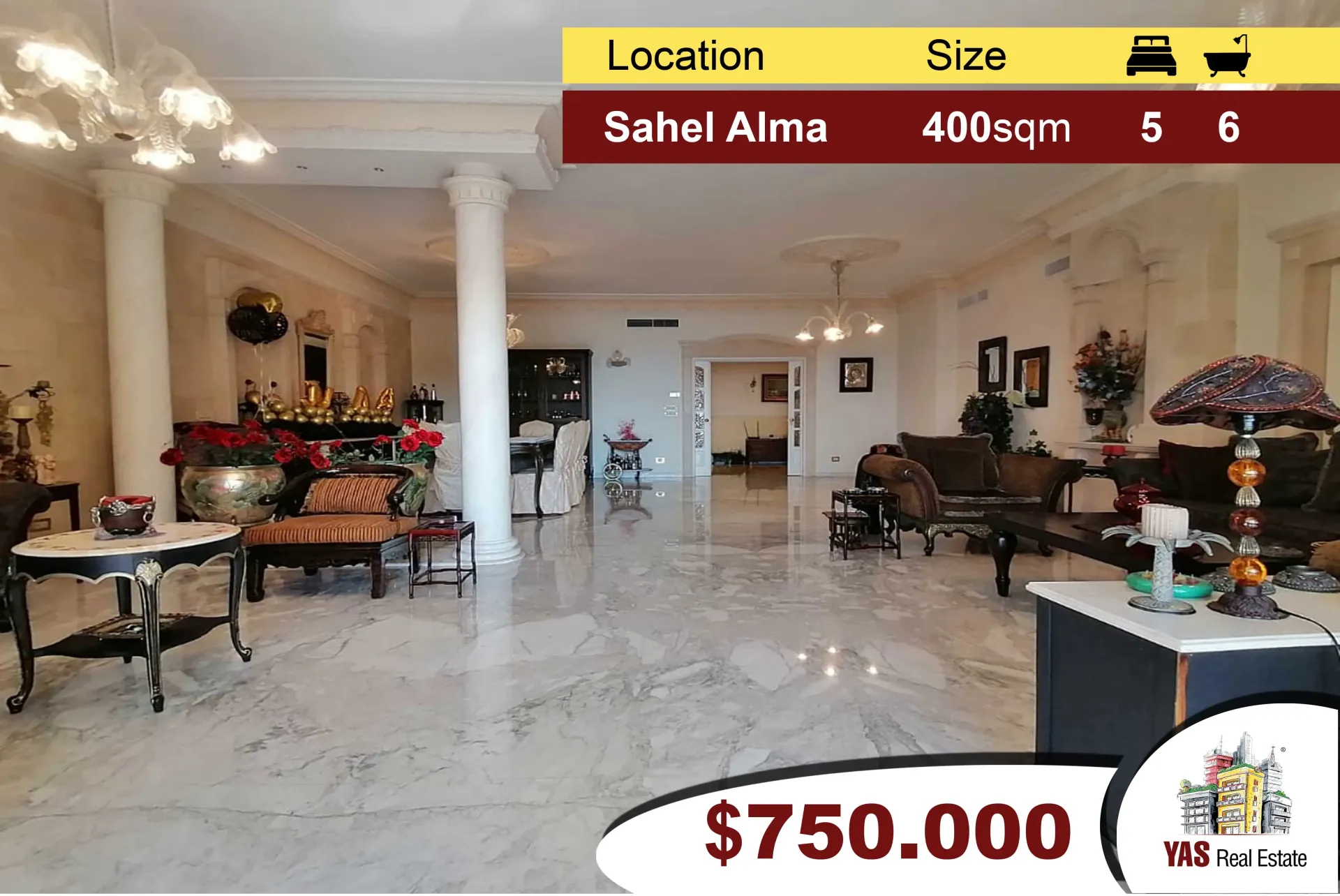 Apartment for Sale in Sahel Alma - 5 bed, 6 bath