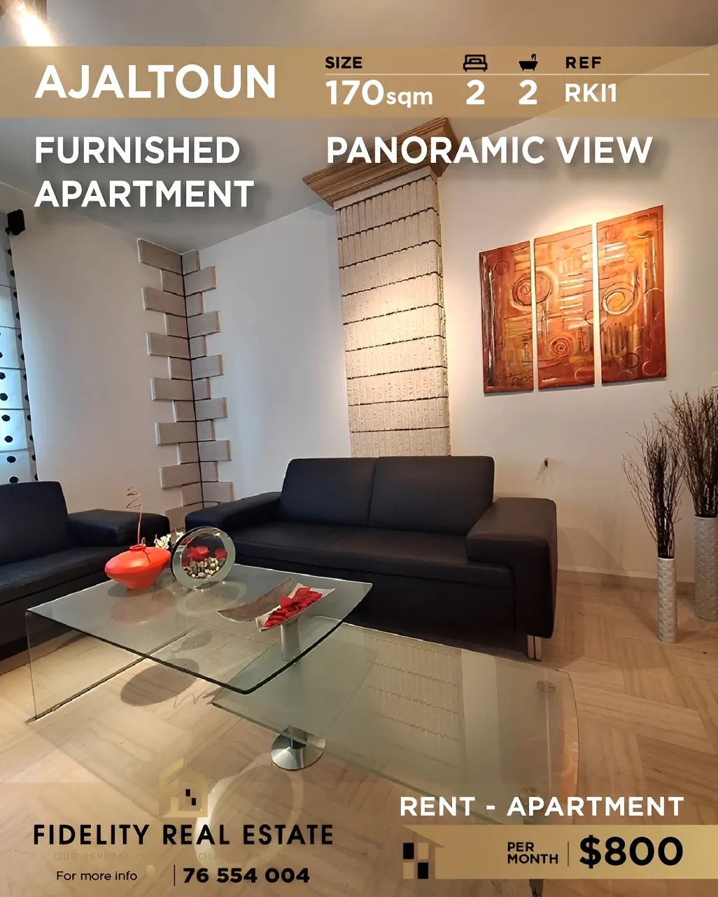 Apartment for rent in Ajaltoun, Lebanon - 2 bed, 2 bath