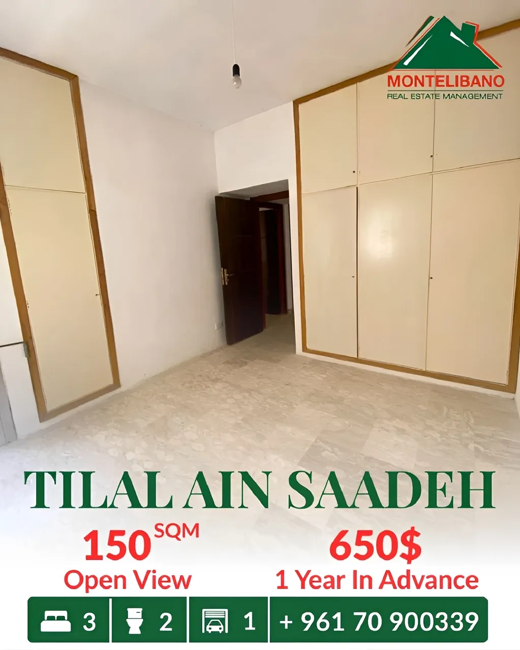 Apartment for rent in Tilal Ain Saadeh, Metn, Lebanon