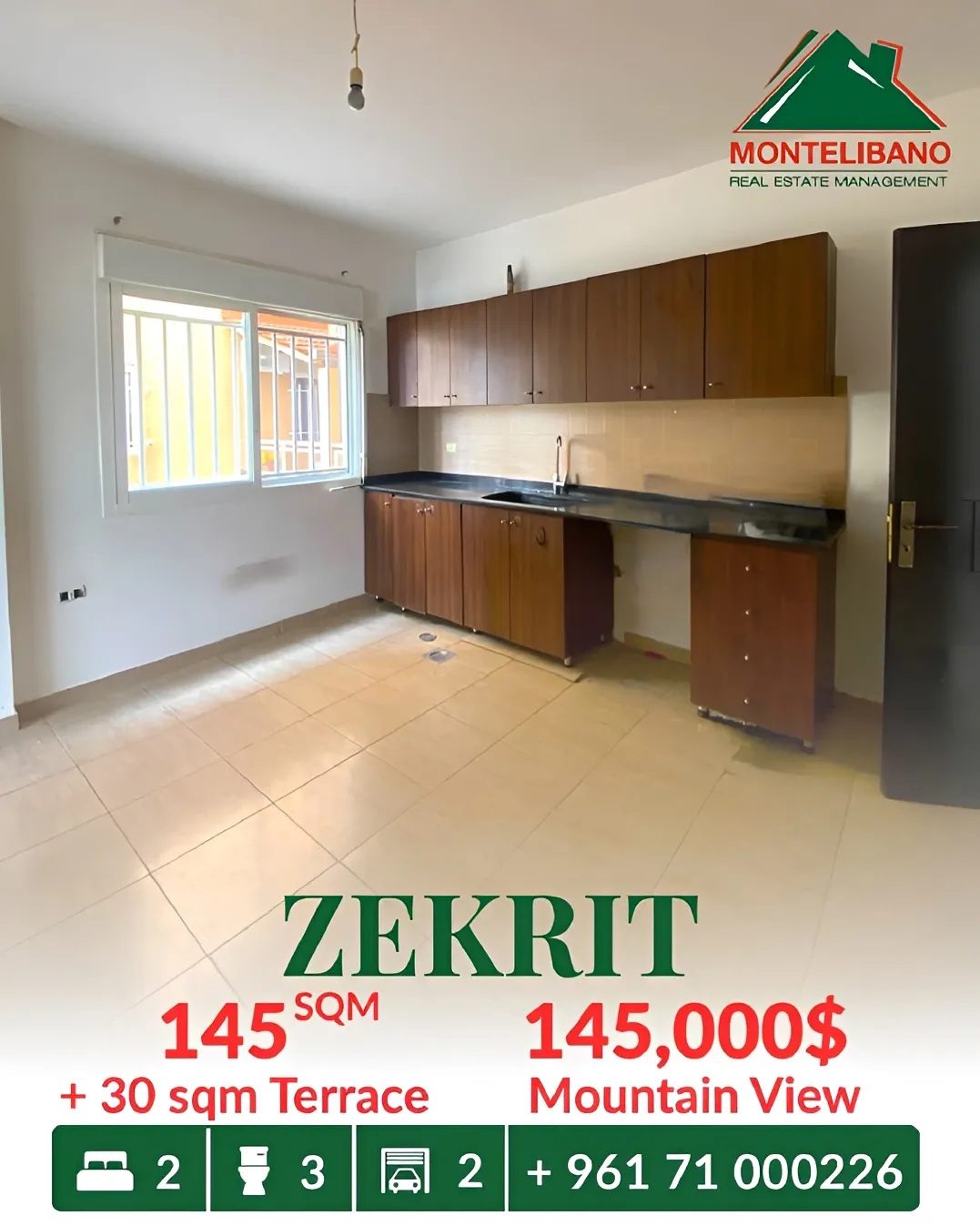 Apartment for sale in Zikrit, Lebanon