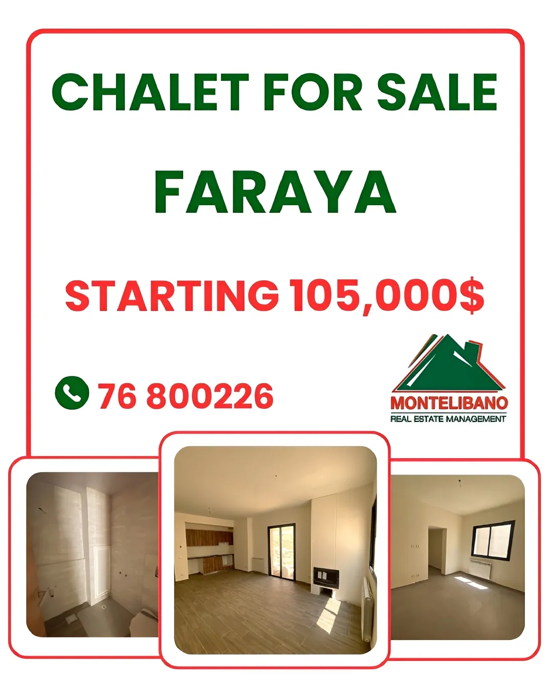 Chalet for Sale in Faraiya, Lebanon