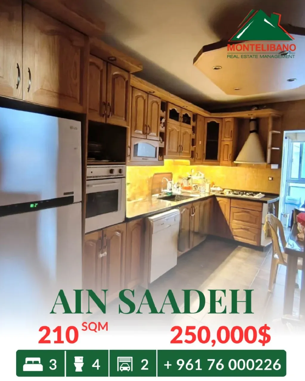 Apartment for sale in Ain Saadeh, Lebanon