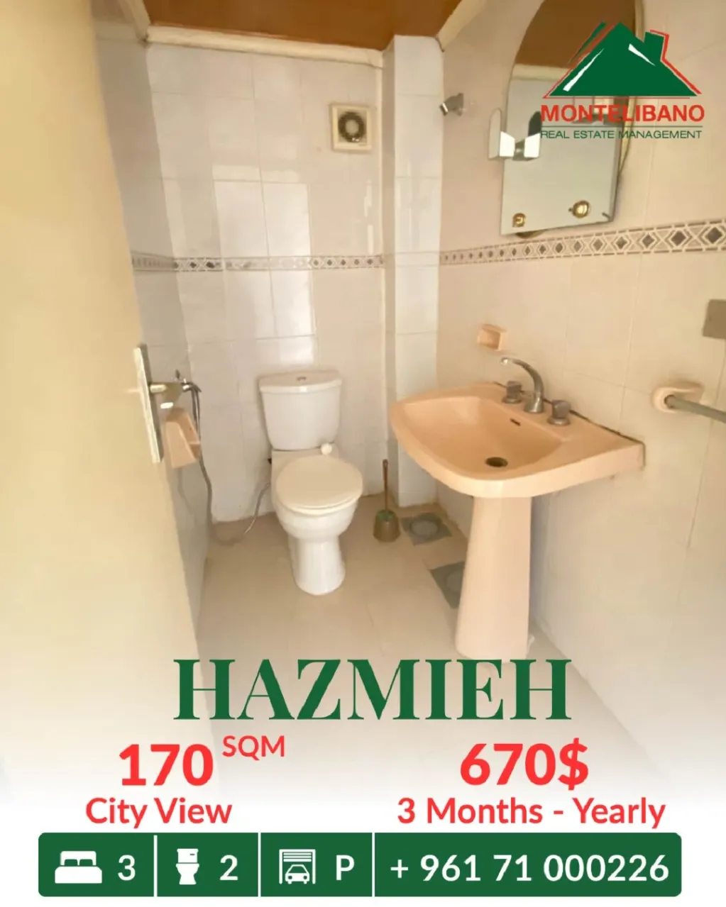 Apartment for rent in Hazmieh, Lebanon