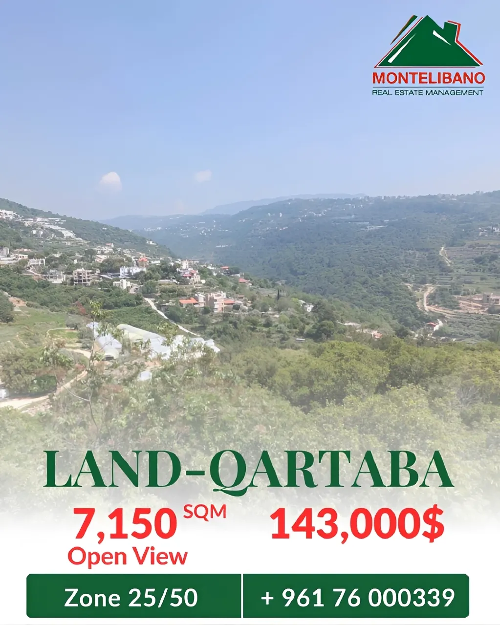 Residential Land for sale in Qartaba, Lebanon
