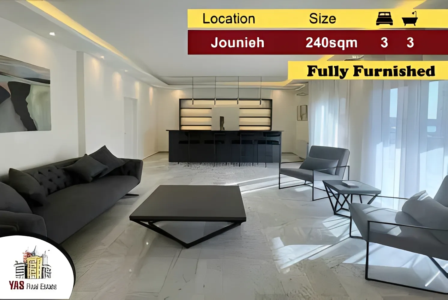Apartment for Sale in Jounieh - 3 bed, 3 bath