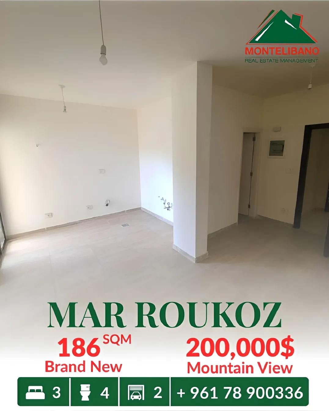Apartment for sale in Mar Roukoz, Lebanon - 3 bed, 4 bath