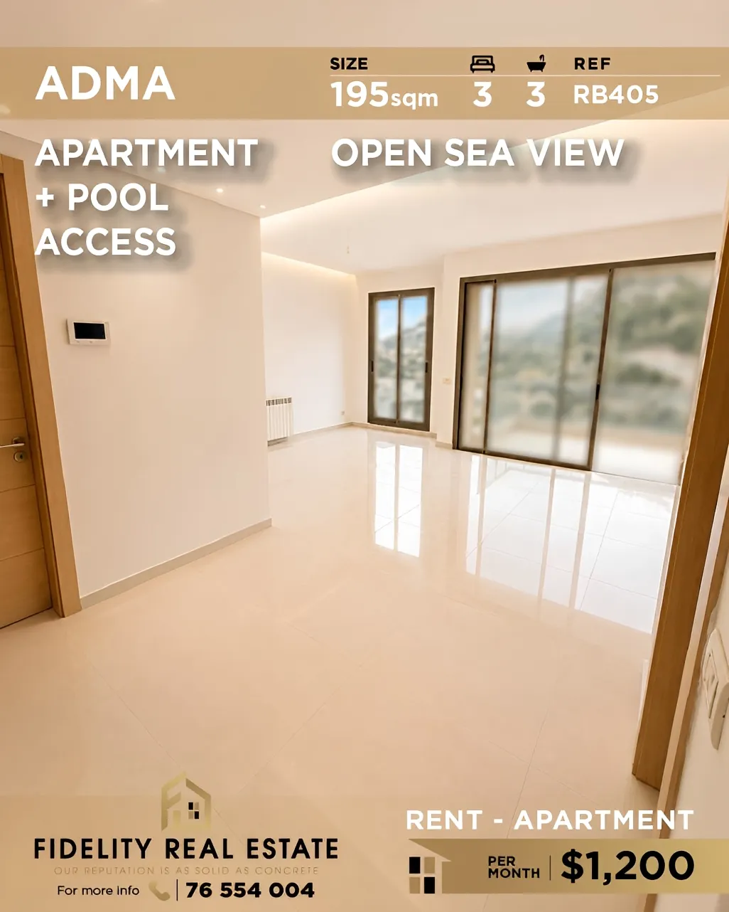 Apartment for rent in Adma w Dafnah, Lebanon