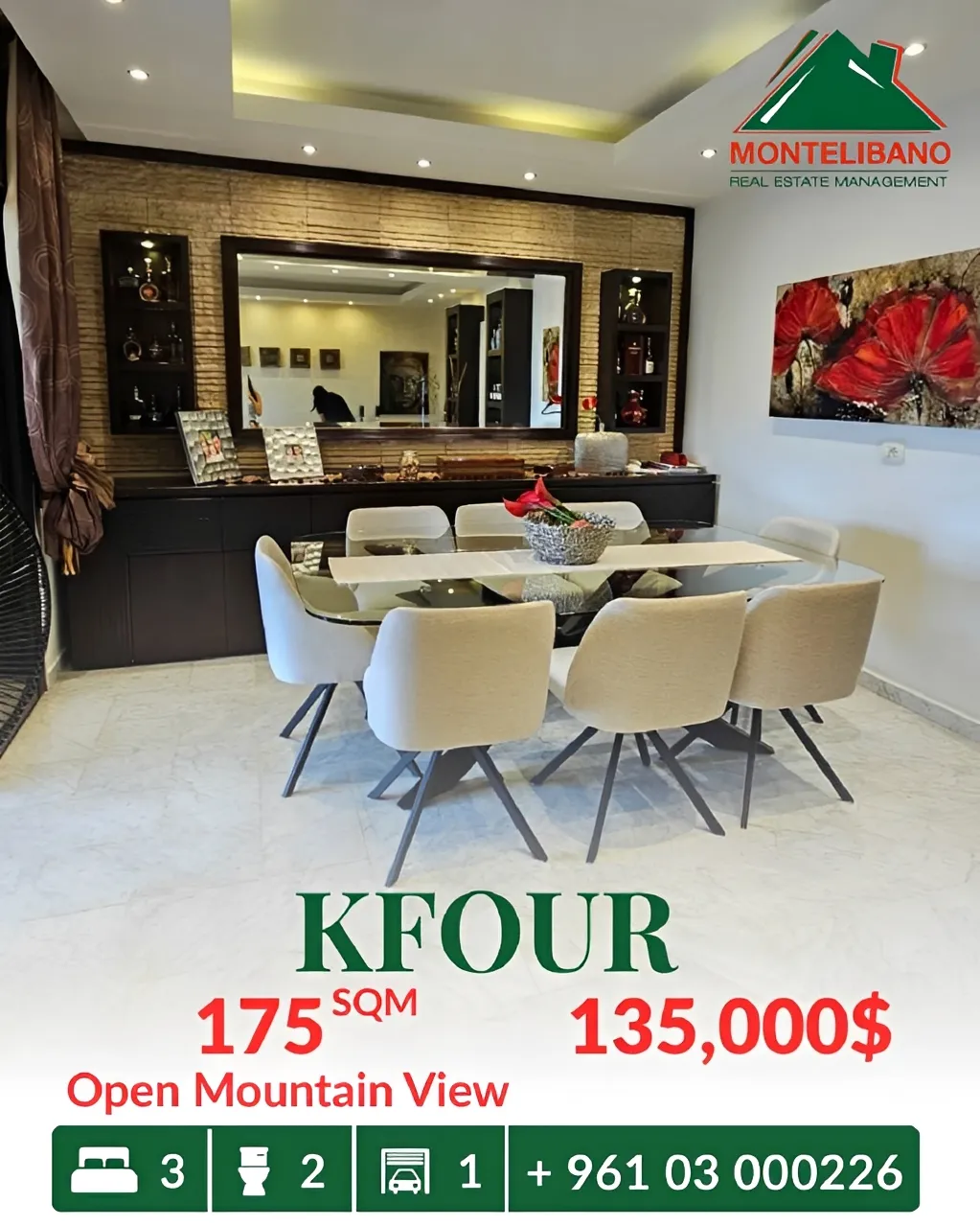 Apartment for sale in Kfour