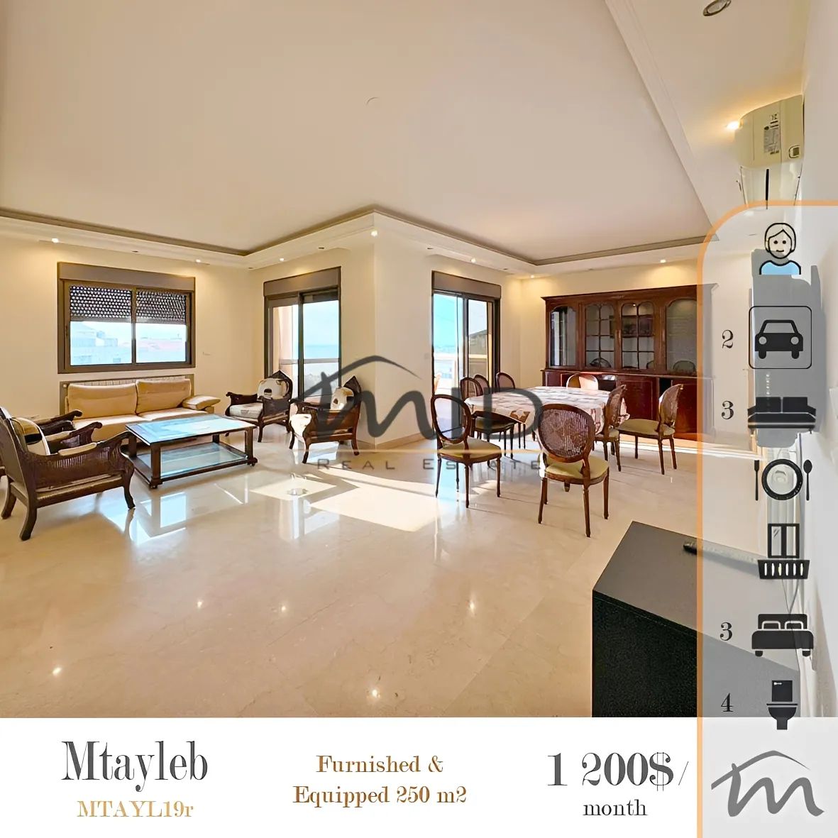 Apartment for rent in Mtayleb