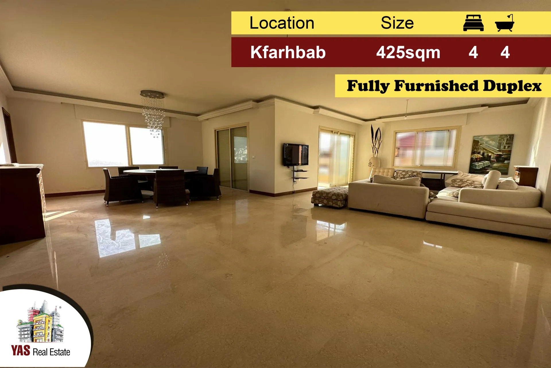 Apartment for Sale in Kfar Hbab - 4 bed, 4 bath