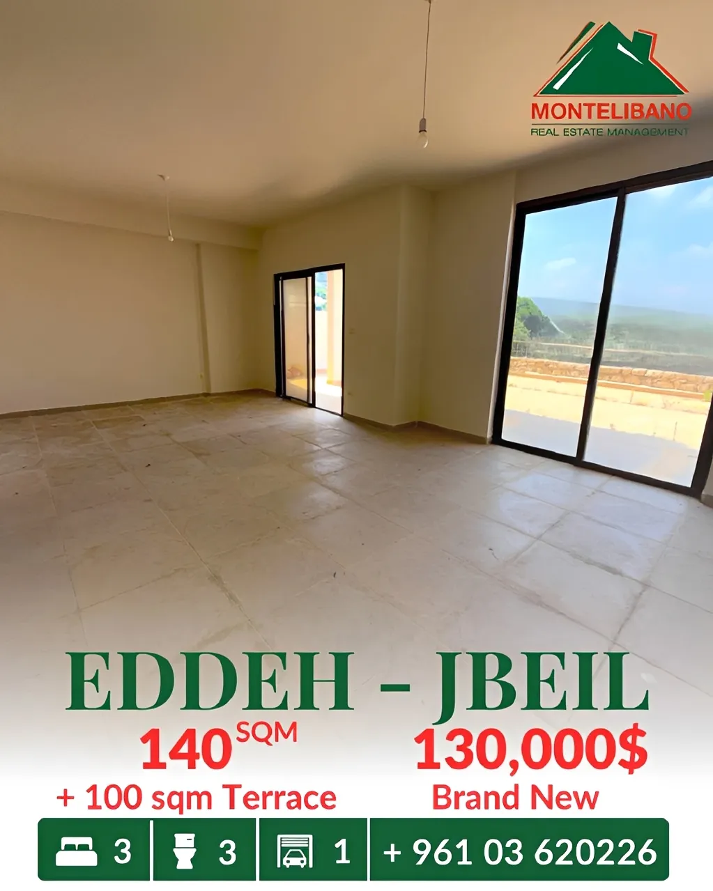 Apartment for sale in Edde, Lebanon - 3 bed, 3 bath