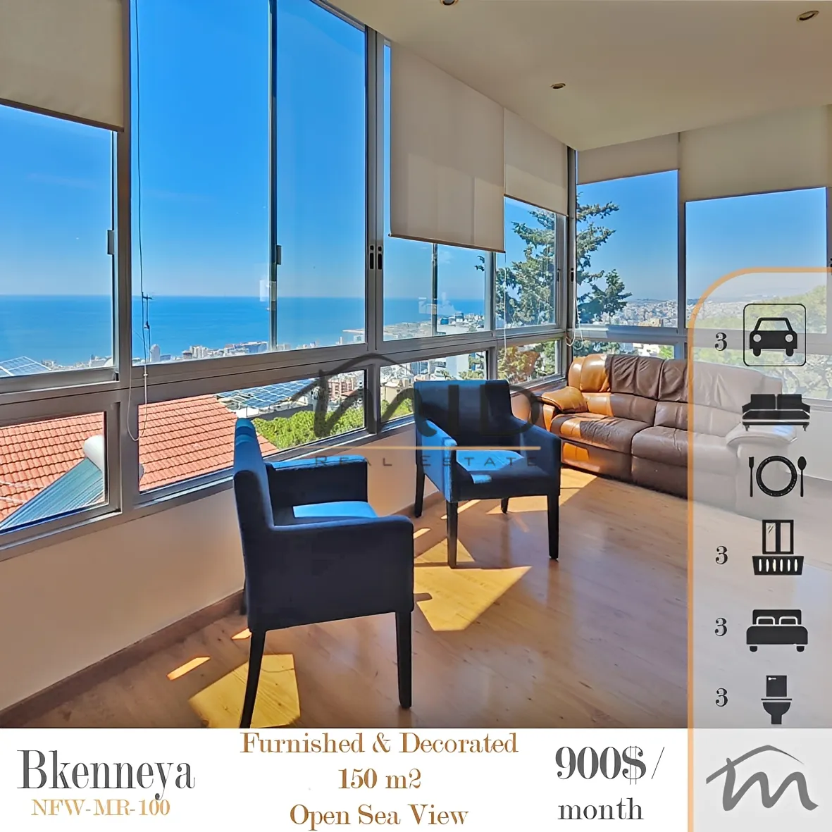 Apartment for rent in Bqennaya, lebanon - 3 bed, 3.0 bath