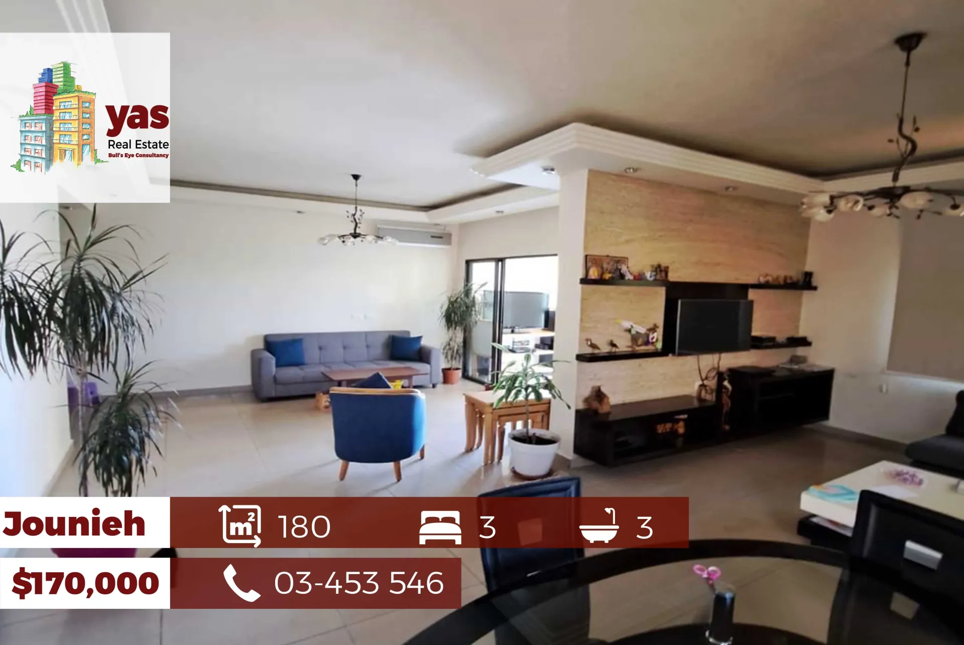 Apartment for Sale in Jounieh - 3 bed, 3 bath