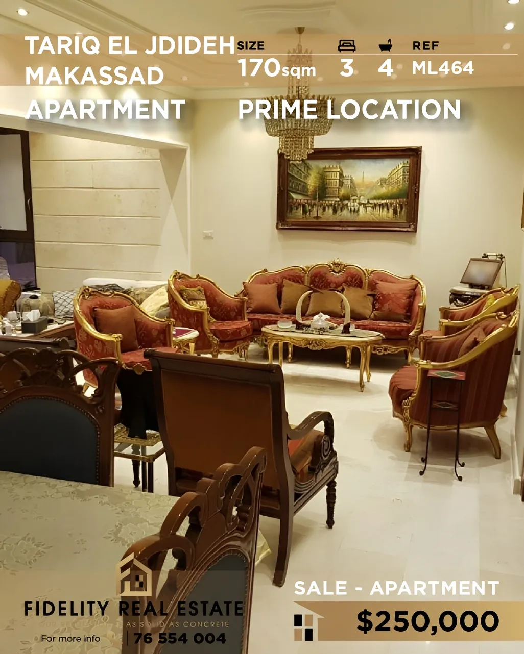 Apartment for sale in Tariq El Jdideh, Beirut, Lebanon - 3 bed, 4 bath