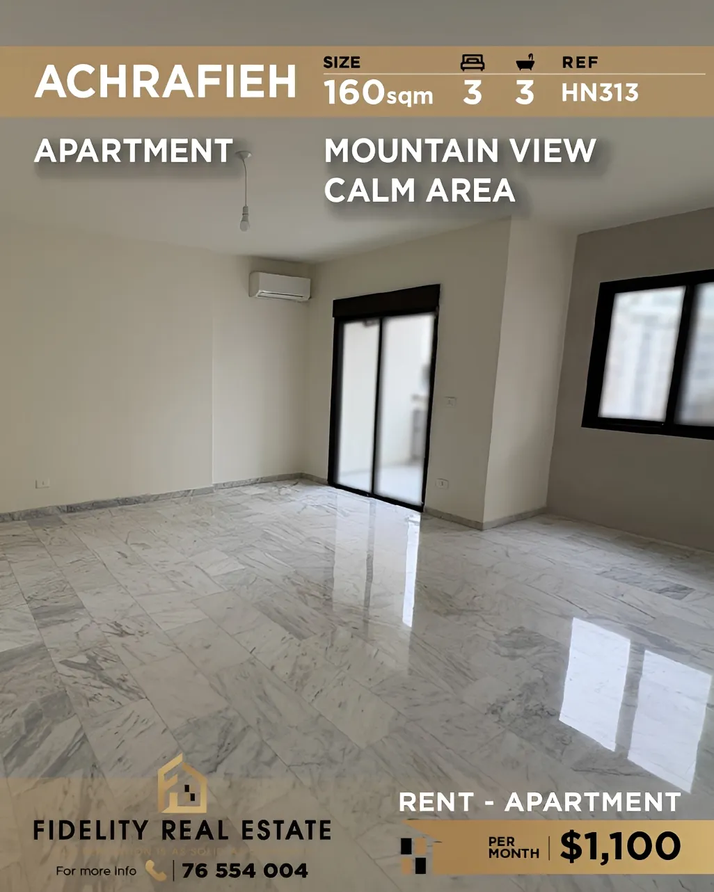 Apartment for rent in Achrafieh, Beirut, Lebanon - 3 bed, 3 bath