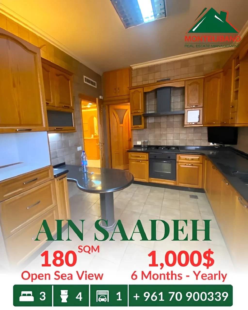 Apartment for rent in Ain Saadeh, Lebanon