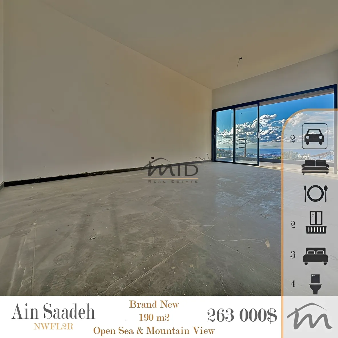 Apartment for sale in Ain saadeh, lebanon