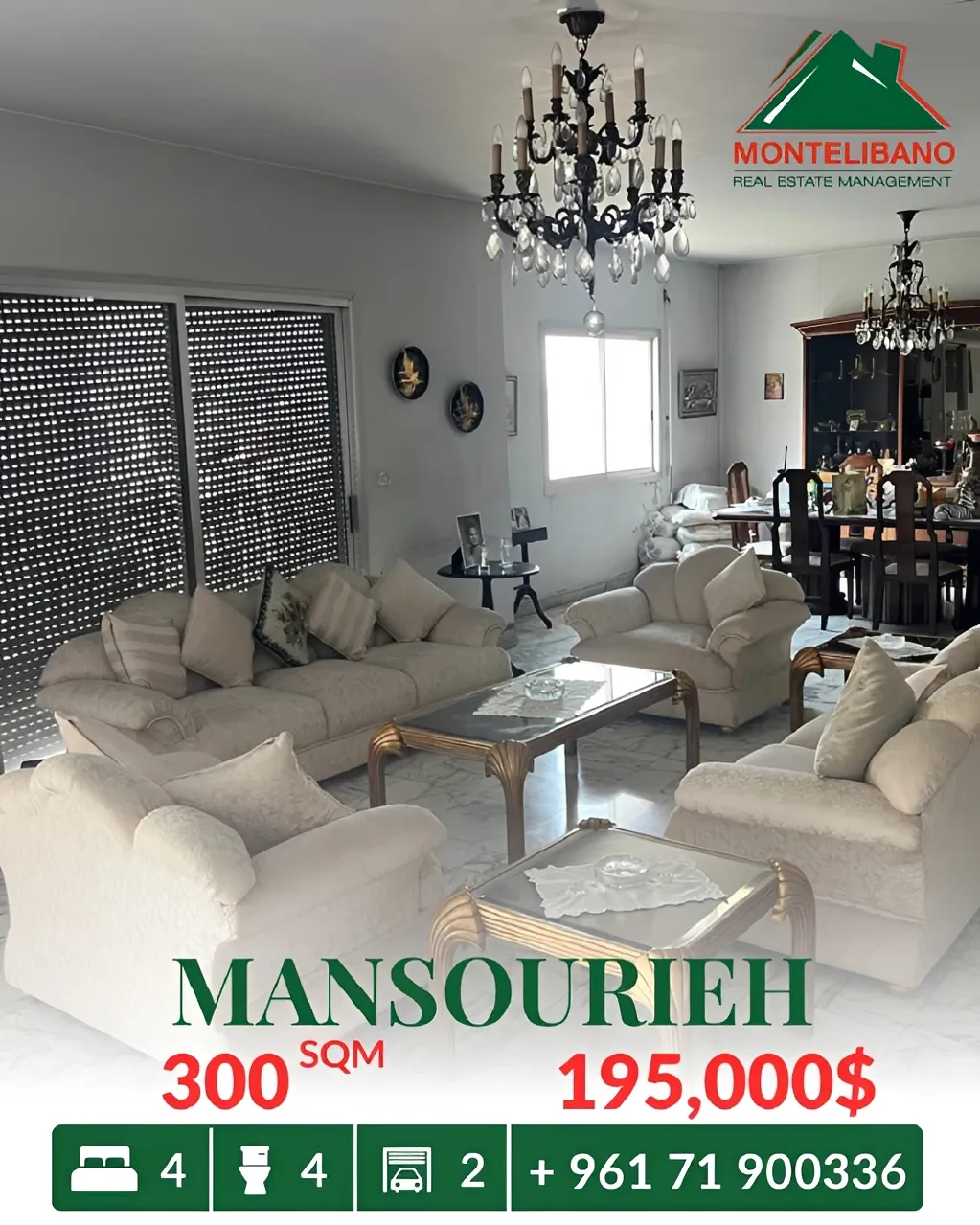Apartment for sale in Mansourieh