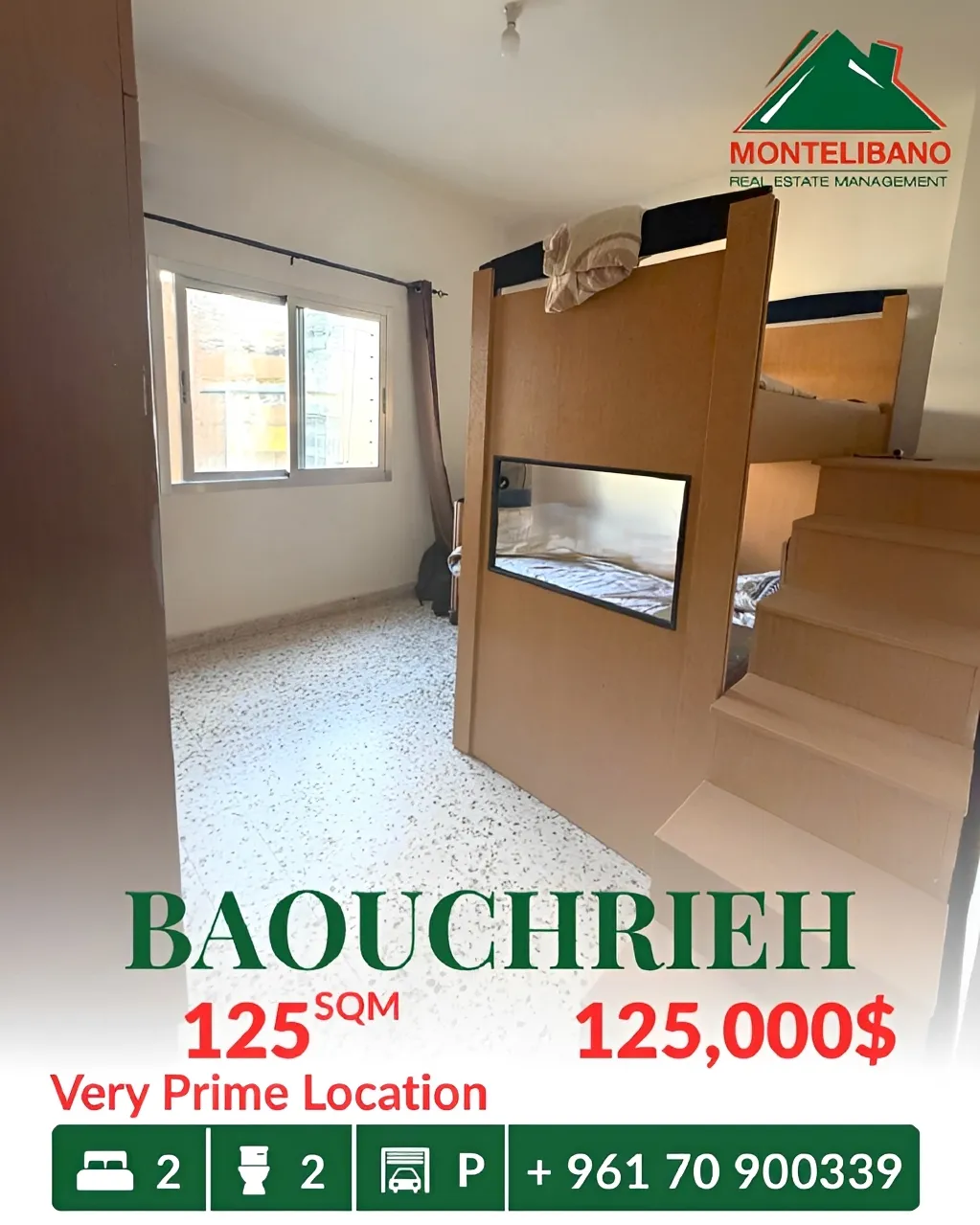 Apartment for sale in Baouchriyeh, Lebanon