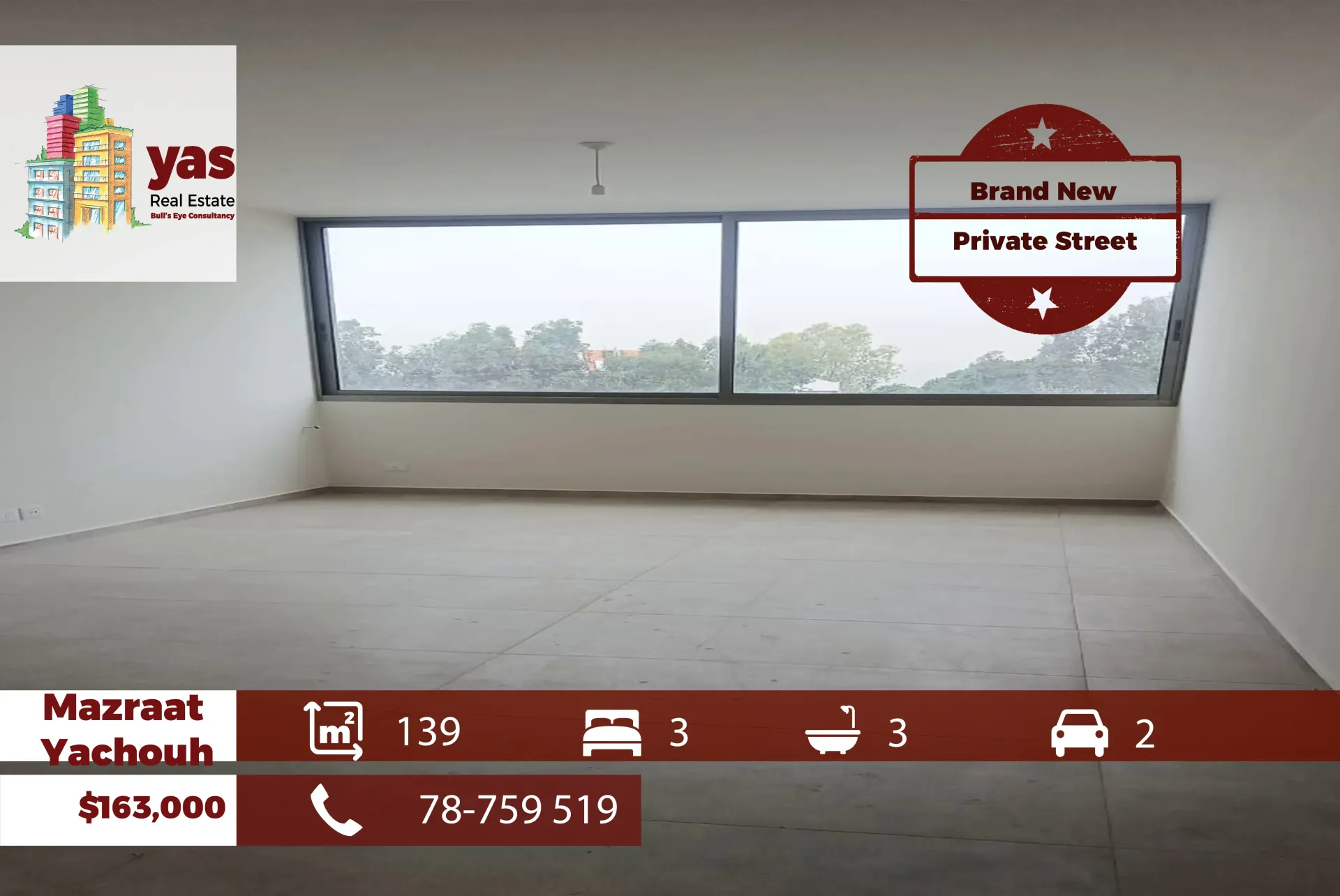 Apartment for Sale in Mazraat Yachou - 3 bed, 3 bath