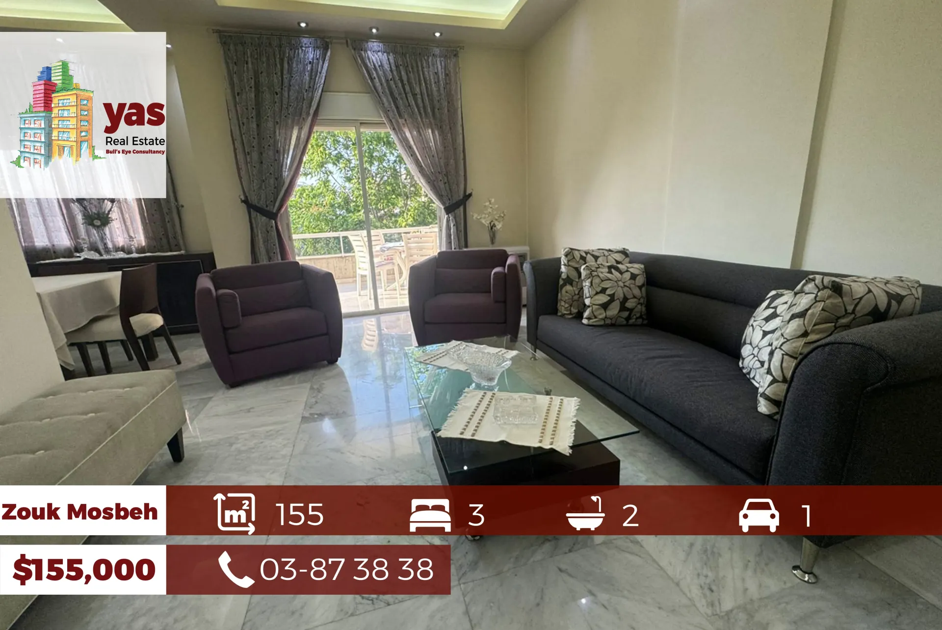 Apartment for Sale in Zouk Mosbeh - 3 bed, 2 bath