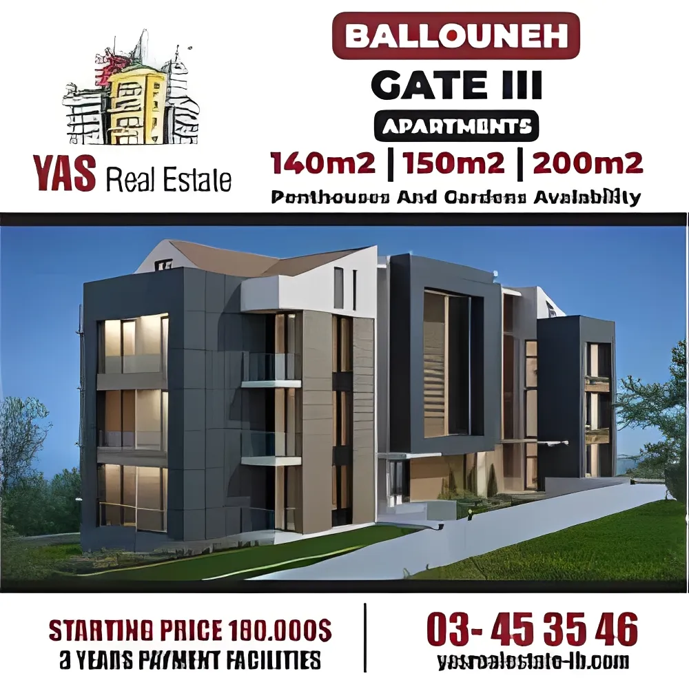 Apartment for Sale in Ballouneh - 3 bed