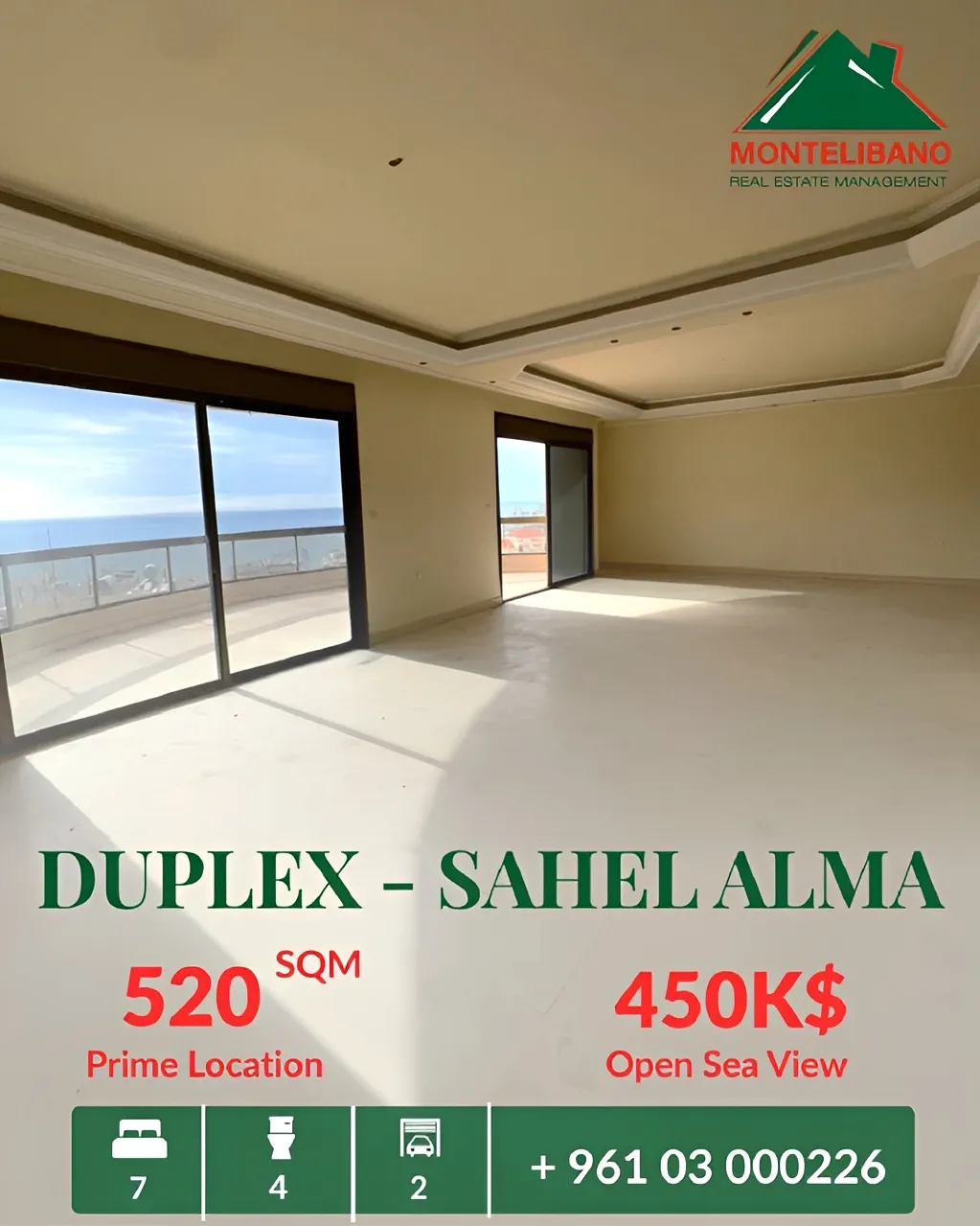 Duplex for sale in Sahel Alma, Lebanon - 7 bed, 4 bath