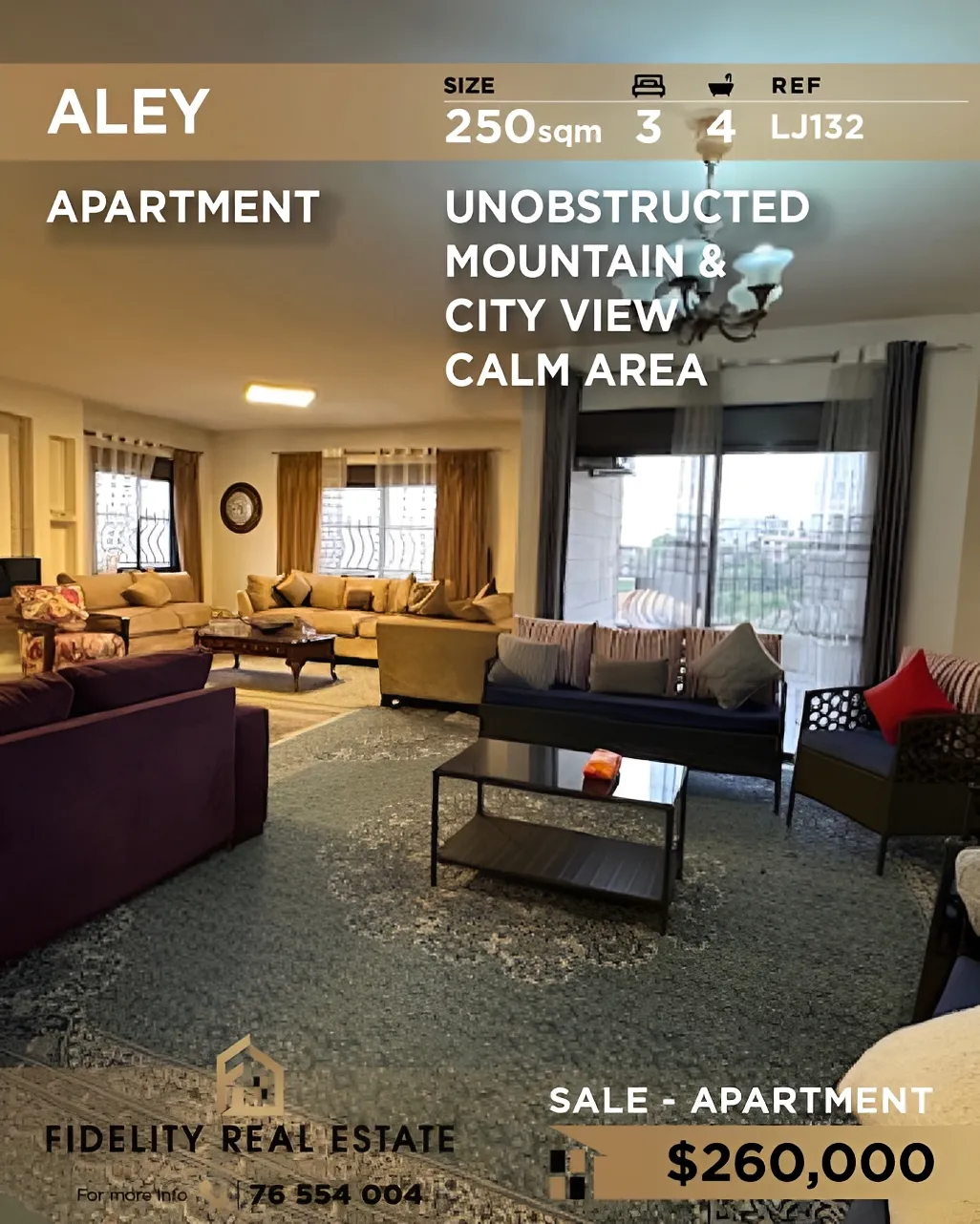 Apartment for sale in Aley, Lebanon - 3 bed, 4 bath